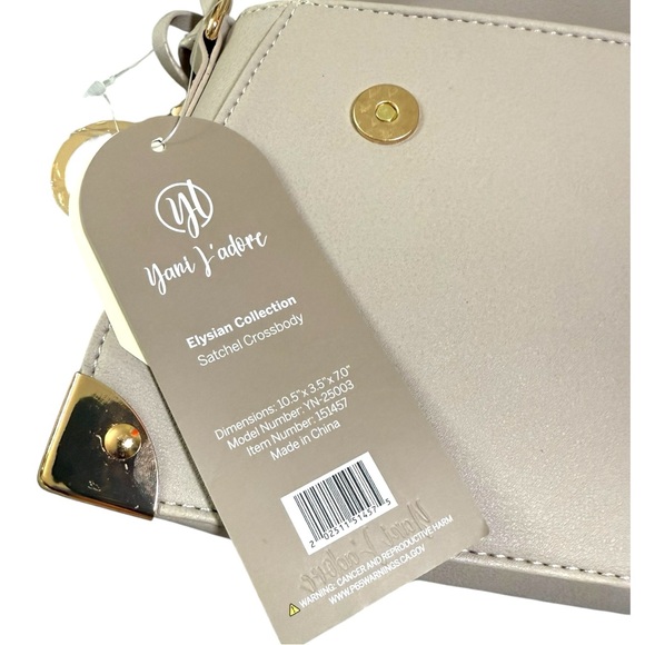 Cream Crossbody Bag with Gold Accents - Picture 5 of 6